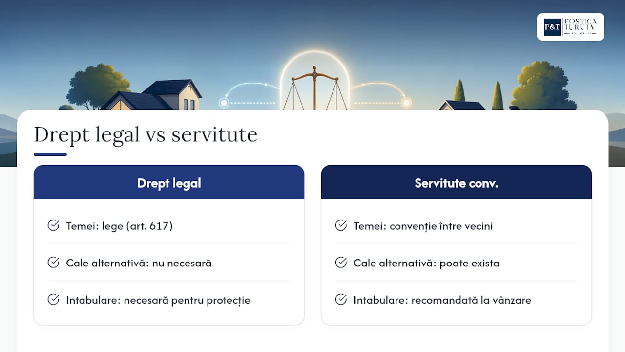 Diferențe între servitute și drept legal