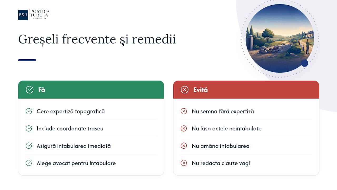 Nota firmei: ce greșeli vedem cel mai des în dosarele de servitute — overview diagram
