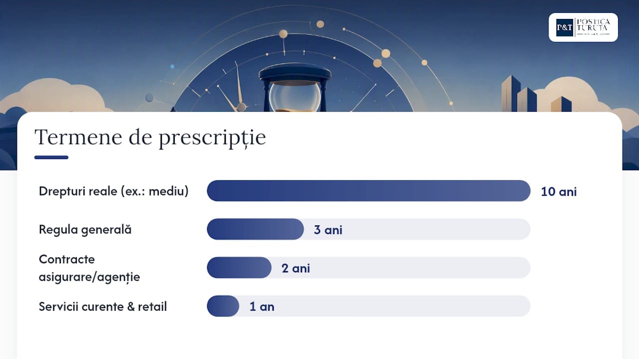 Termenele de prescripție: 3 ani și termenele speciale — overview diagram