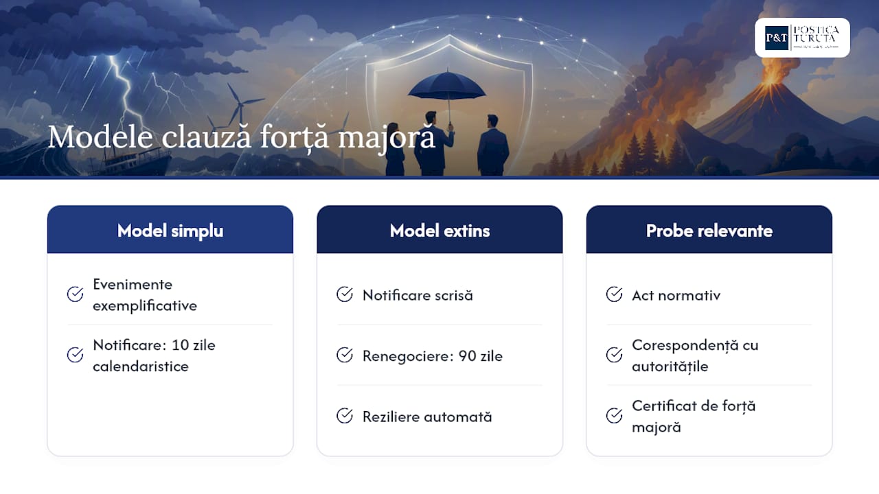 Formulări model pentru clauza de forță majoră — overview diagram