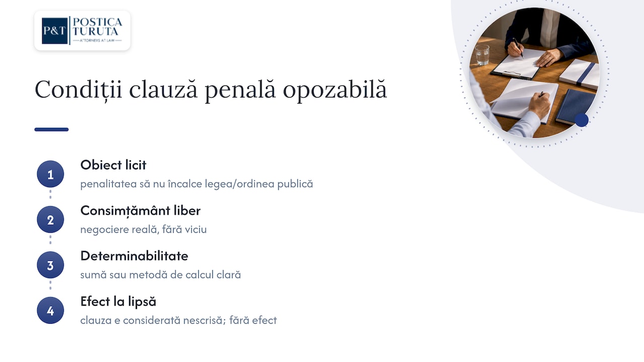 Cele trei condiții pentru validitatea clauzei penale