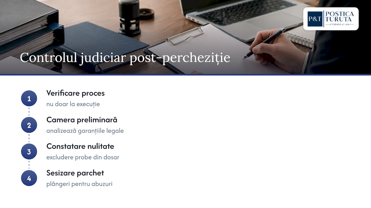 Etapele controlului legalității percheziției