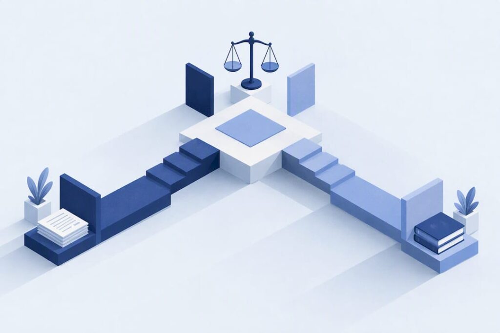 Ilustrație geometrică a medierii comerciale