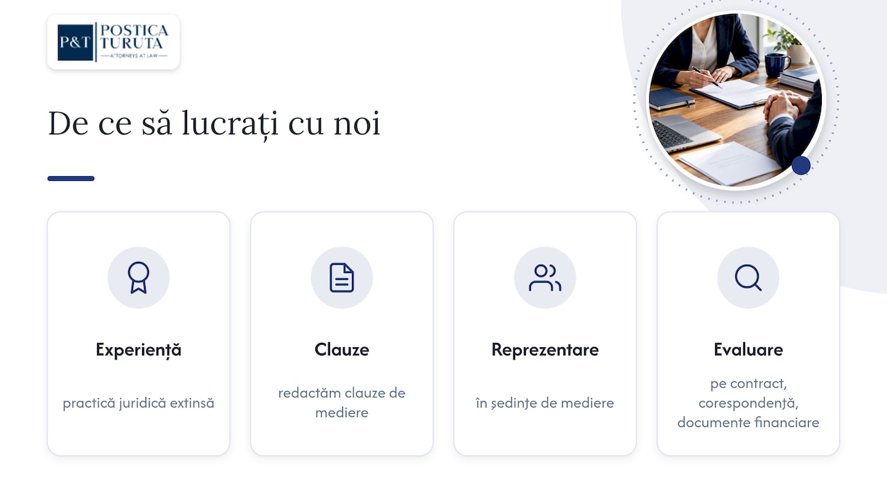 De ce să lucrați cu noi în mediere comercială — overview diagram