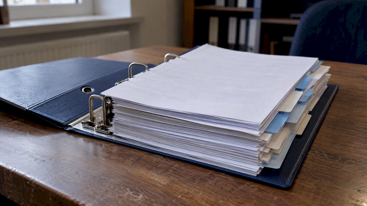 Dosar de probe organizat pe file separate